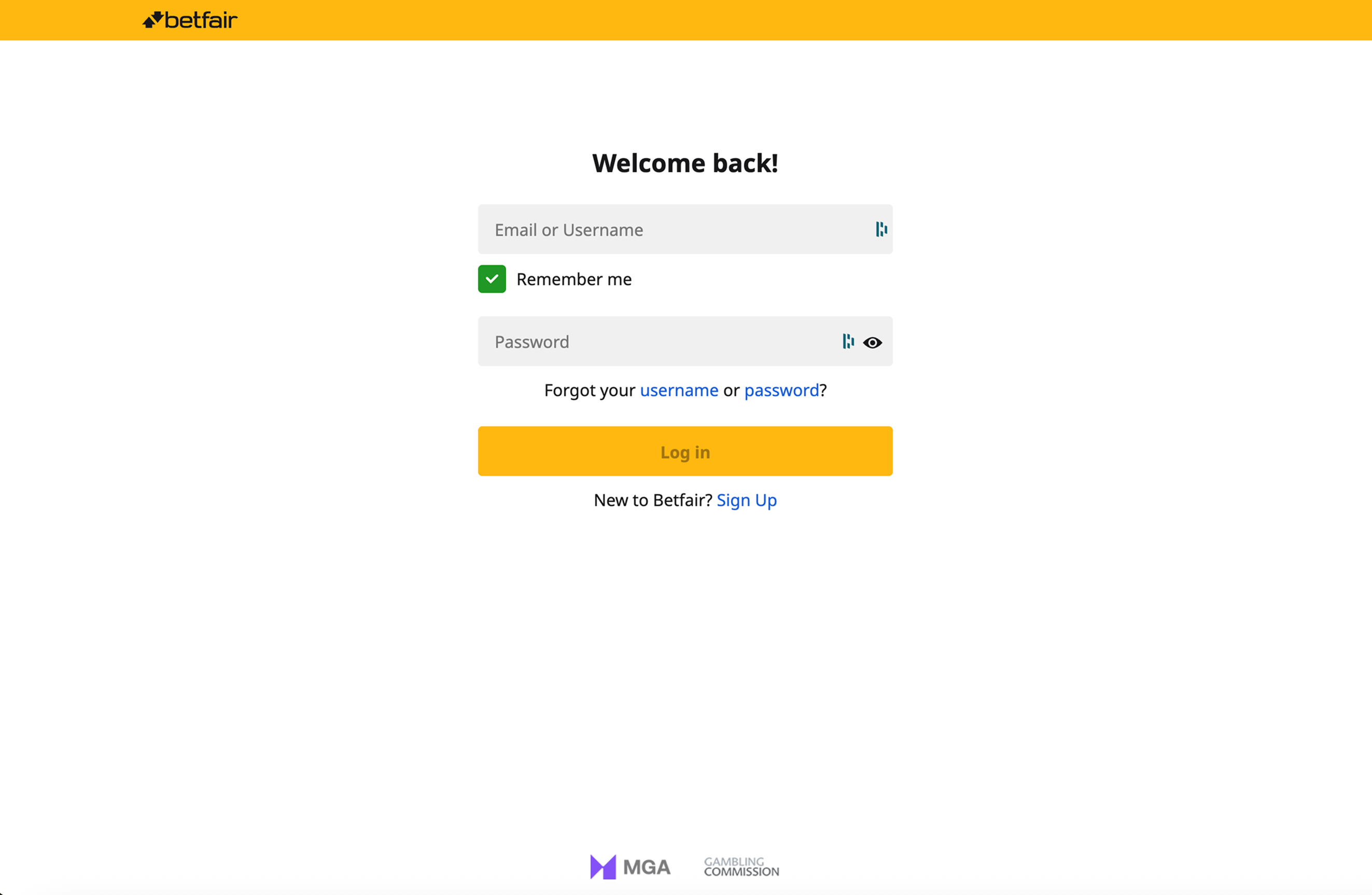 Betfair OAuth redirect : Betfair login and approve-access screen (external)